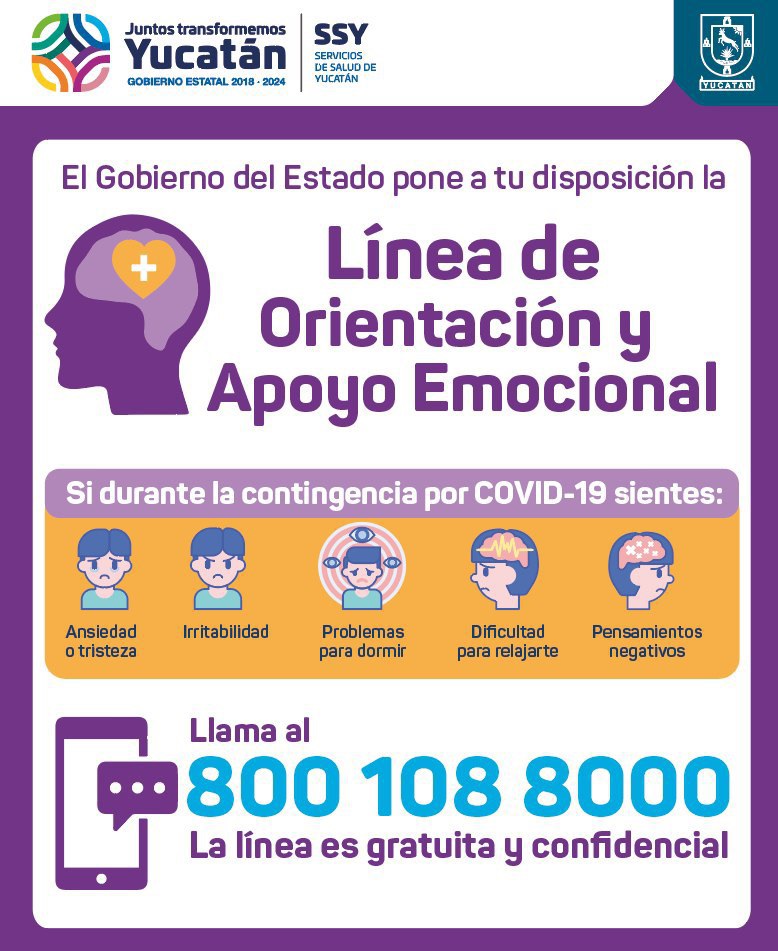 El Gobernador Mauricio Vila Dosal anuncia servicio especial de orientación y apoyo psicológico durante contingencia por Coronavirus