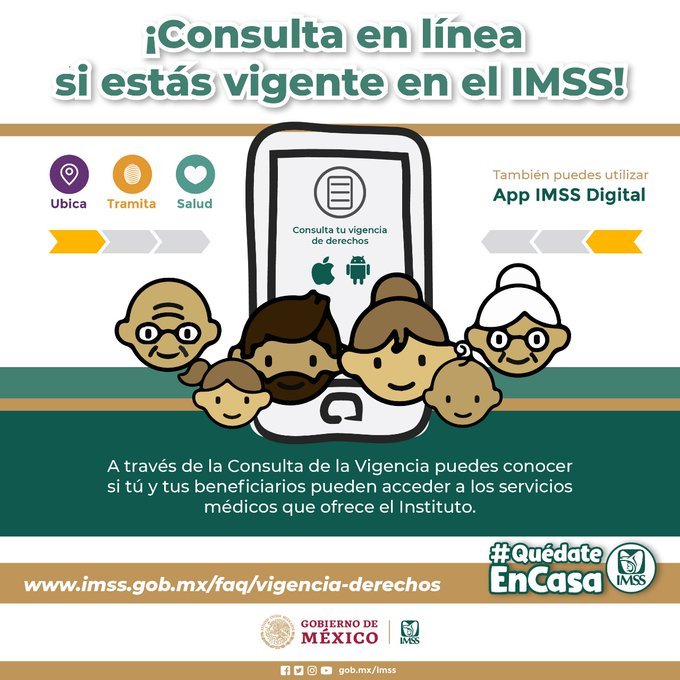 Brinda IMSS opción de consultar vigencia de derechos sin salir de casa