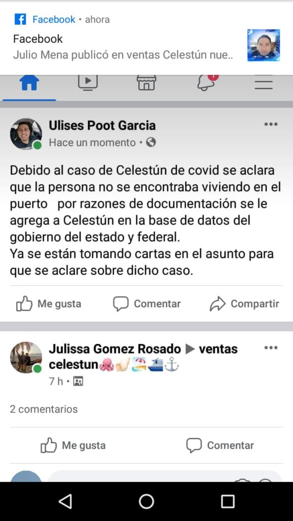 De Tetiz, el primer contagios de COVID-19 en Celestún