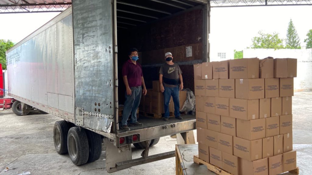 Llegan a Yucatán más de 43 toneladas de víveres enviados por Tamaulipas, Querétaro y Aguascalientes para apoyar a las familias afectadas por “Amanda” y “Cristóbal”