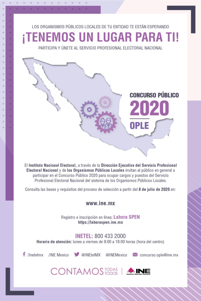 Abre concurso público para plazas del Servicio Profesional Electoral Nacional