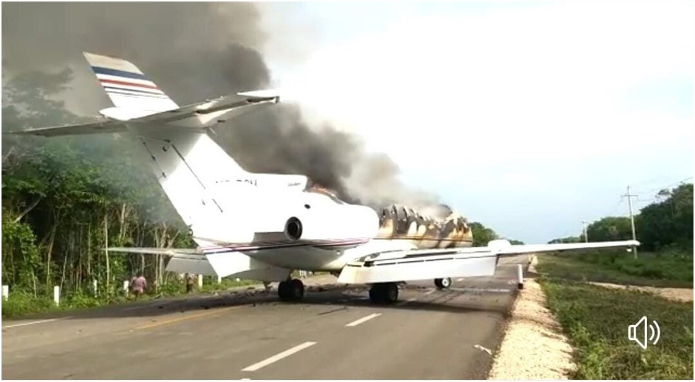 Ejército y Fuerza Aérea Mexicanos aseguraron una aeronave, un vehículo en el estado de Quintana Roo con droga