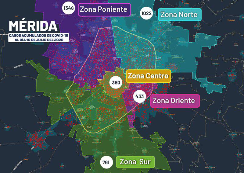 Mérida, el foco de la pandemia, supera los 4 mil casos positivos de COVID-19