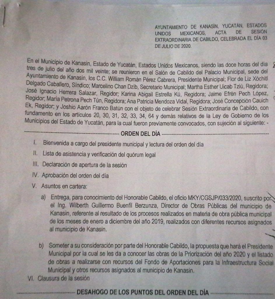 Síndico de Kanasín denuncia red de corrupción del alcalde Wílliam Pérez Cabrera
