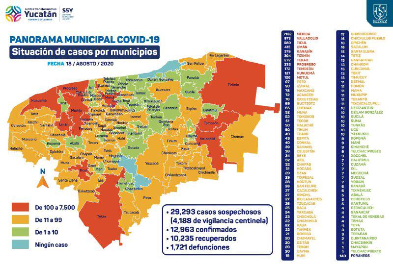 Yucatán superó las 1,700 muertes por COVID-19