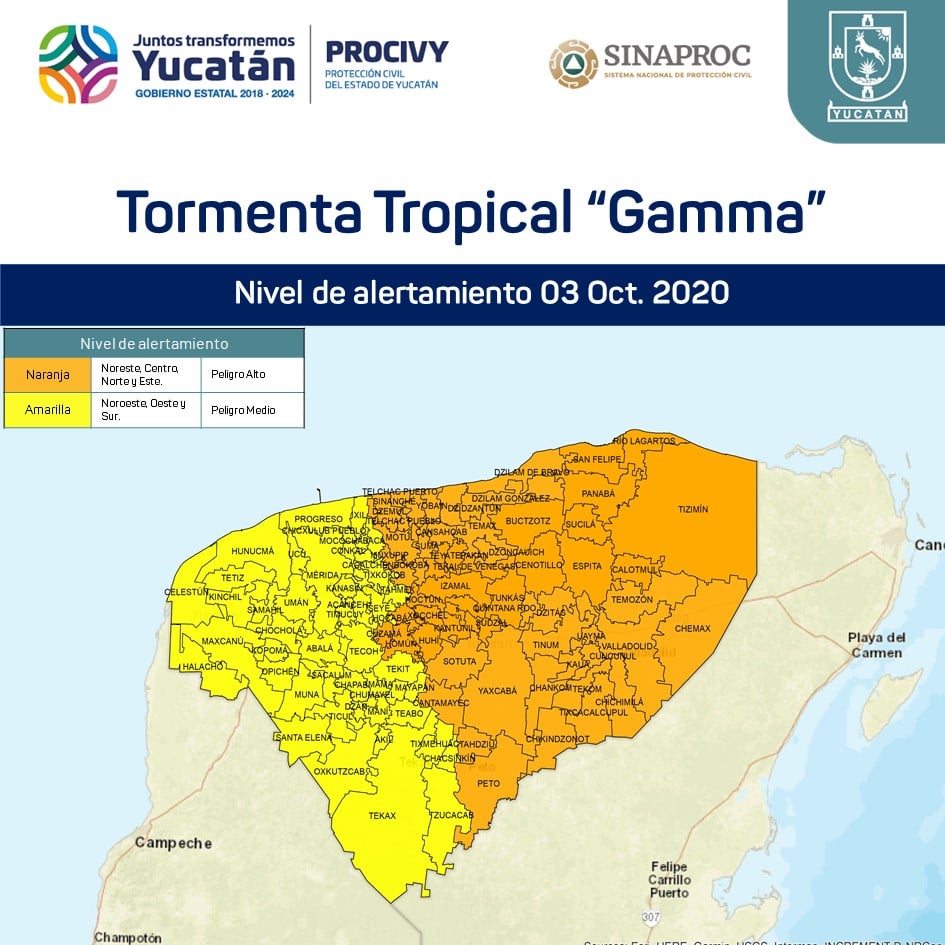 El Ayuntamiento de Umán está listo ante la llegada de la Tormenta Tropical Gamma
