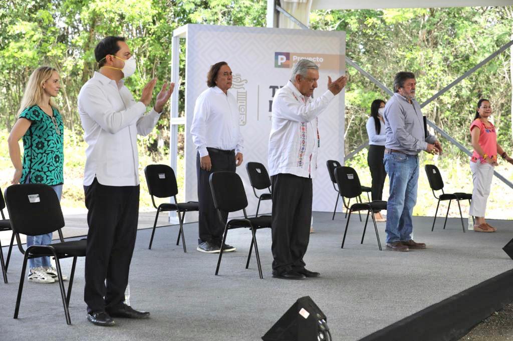 Visitas a obras del tren maya por el presidente, trae también beneficios para damnificados en Yucatán