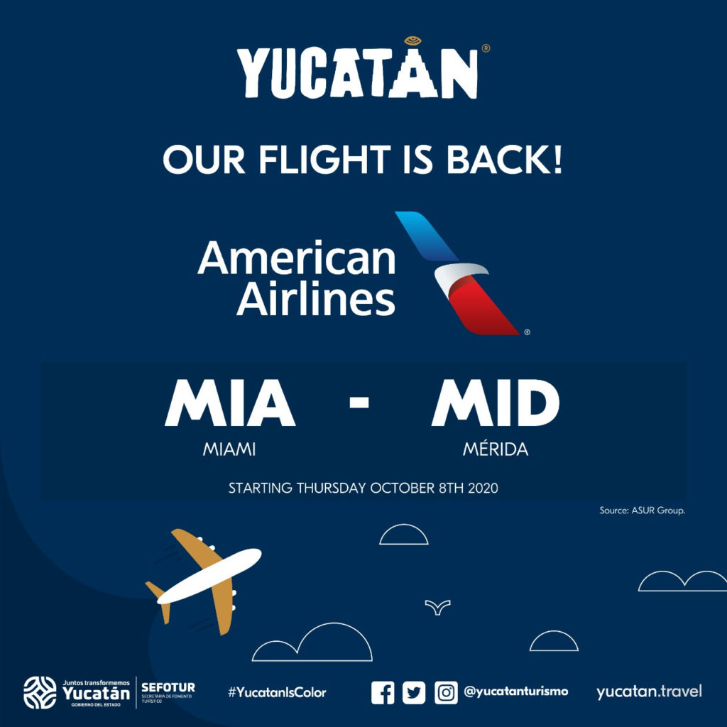 En octubre, Yucatán habrá recuperado más del 50% de su conectividad aérea