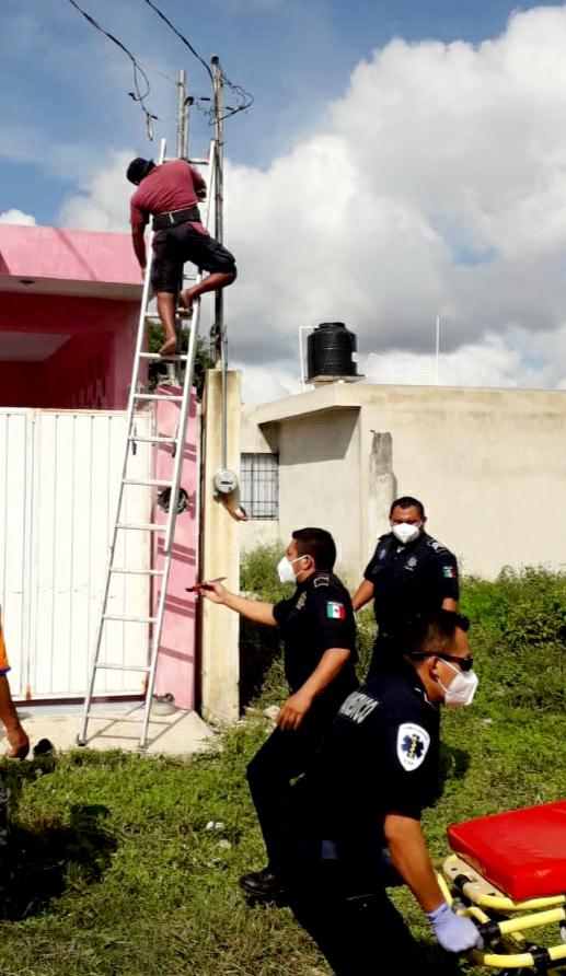 Se electrocuta electricista en Hunucmá