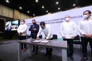 El Gobierno del Estado y la empresa italiana Fincantieri anuncian inversión de 150 millones de dólares en el puerto de Progreso para la creación de infraestructura industrial marítima