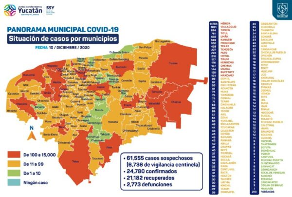Yucatán en peligro de regresar a semaforo rojo a inicios de 2021