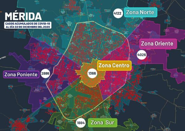 La zona norte de mérida continua a la cabeza de contagios de COVID-19