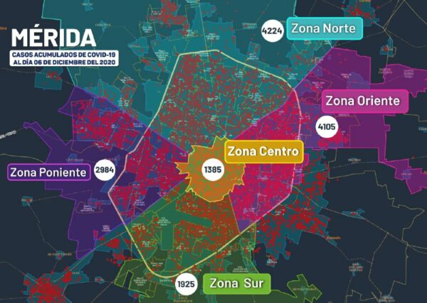Zona norte de la ciudad de Mérida continua repuntando con casos de  coronavirus