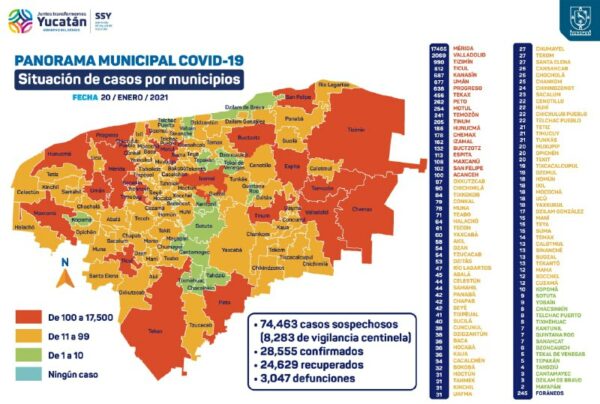 Se registrán 130 nuevos contagios y 12 muertes por covid-19 en Yucatán