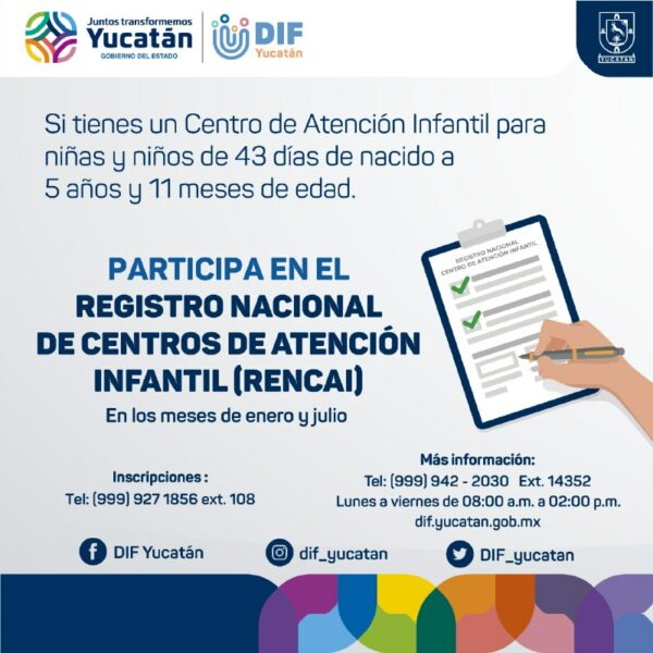 DIF Yucatán actualizará el Registro Nacional de Centros de Atención Infantil