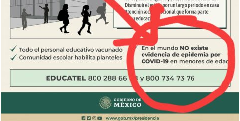 Gobierno federal negó que contagios de Covid-19 en menores de edad