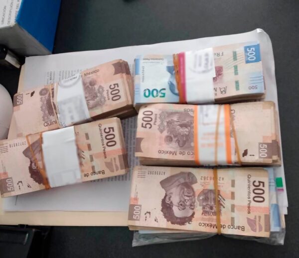 Mujer es detenida con casi medio millón de pesos
