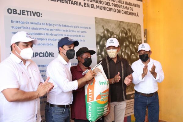 Productores agrícolas del oriente del estado afectados por el paso del huracán "Grace" son respaldados por el Gobernador Mauricio Vila Dosal