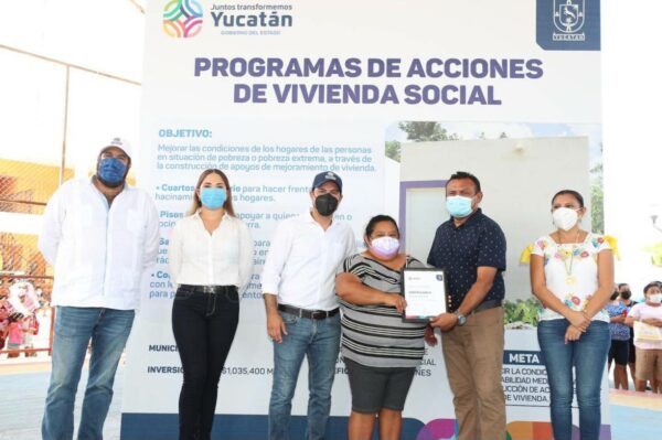 Con el apoyo del Gobierno del Estado, familias de Hoctún tendrán mejores viviendas