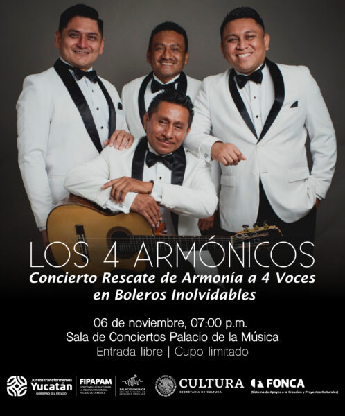 Los 4 Armónicos presentarán boleros inolvidables en el Palacio de la Música