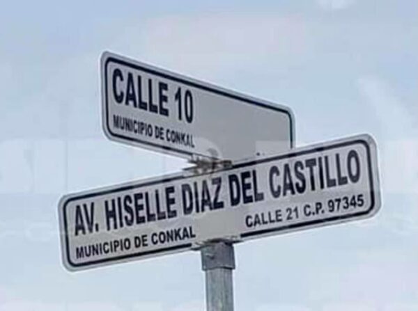 Colocan el nombre de la alcaldesa de Conkal en avenida de reciente construcción