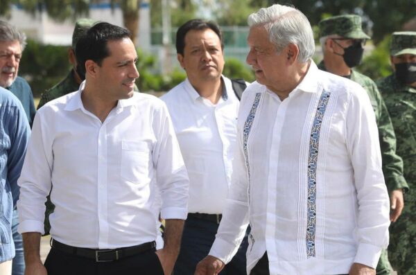 El Gobernador Mauricio Vila Dosal y el Presidente Andrés Manuel López Obrador se reúnen para dar seguimiento al proyecto del Tren Maya en Yucatán