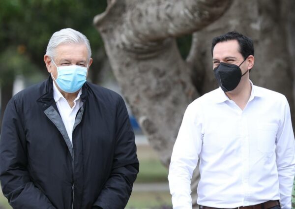 Sostiene el Gobernador Mauricio Vila Dosal reunión con el Presidente Andrés Manuel López Obrador para dar seguimiento a las obras del Tren Maya en Yucatán