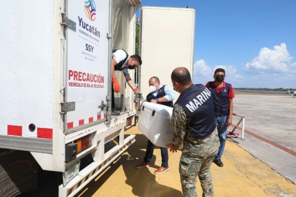 Llega un nuevo cargamento a Yucatán con 41,000 dosis contra el Coronavirus