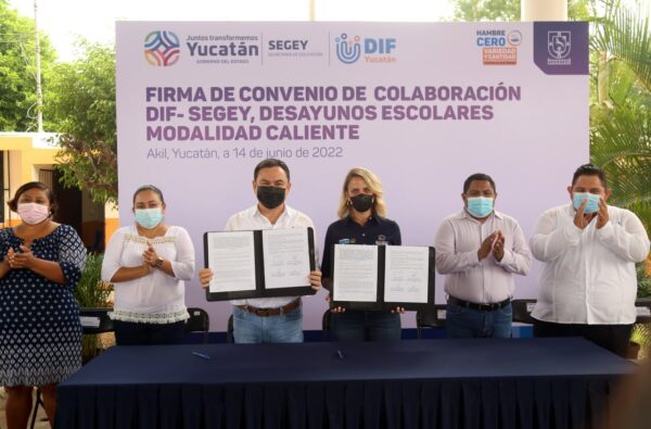 DIF Yucatán y SEGEY firman convenio de colaboración a favor de la alimentación de niñas y niños