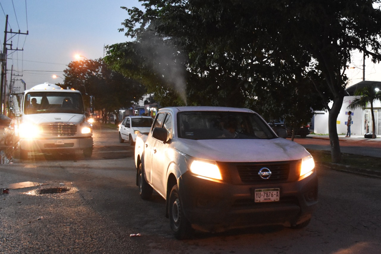 Avanzan acciones conjuntas de la SSY y Ayuntamiento de Mérida en segundo barrido de fumigación en la ciudad