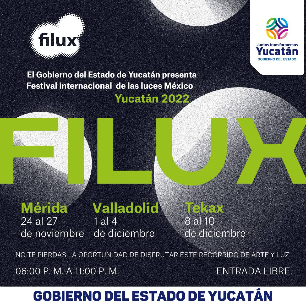 El Festival Internacional de las Luces (Filux) llegará por primera vez al interior del estado para el disfrute de más familias yucatecas