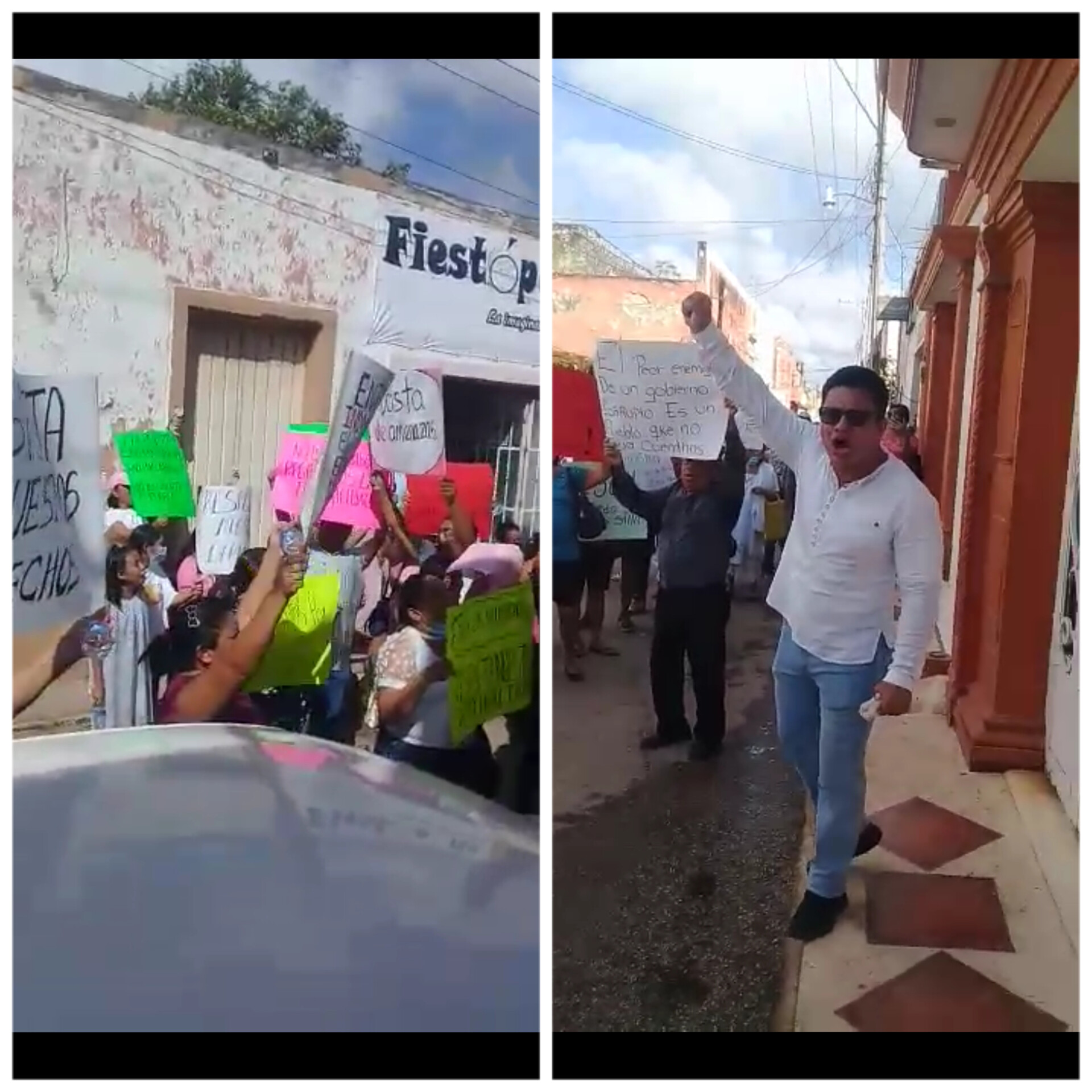 Protestan comerciantes de Tekax